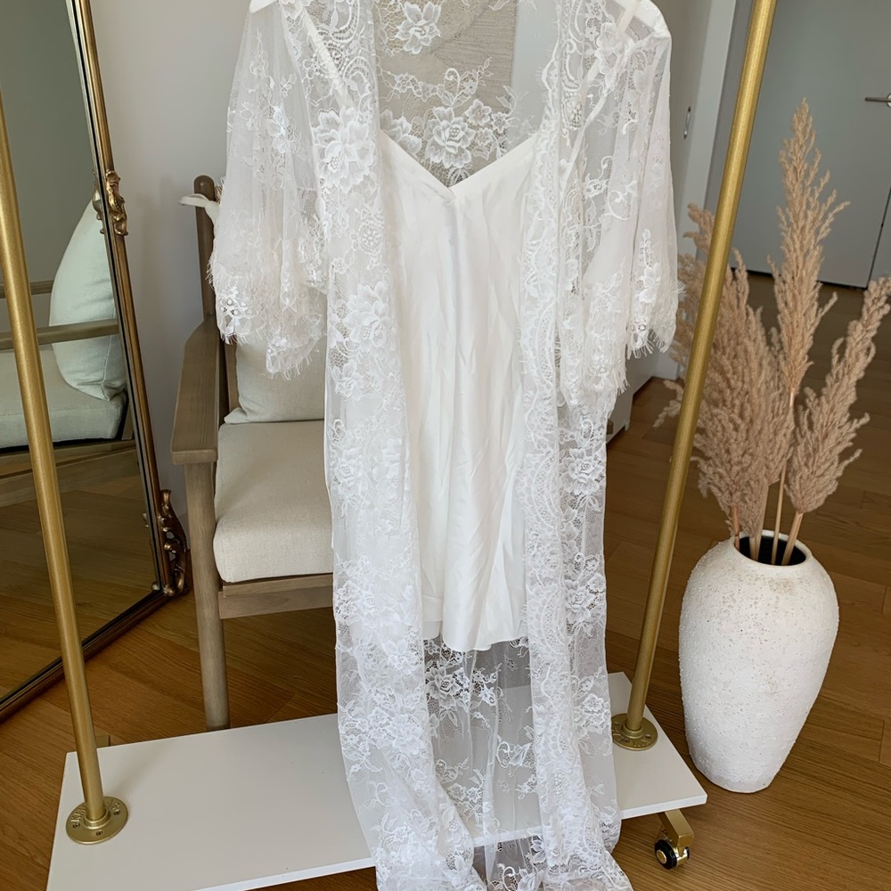 Hombodii Robe with Anthropology Satin Slip